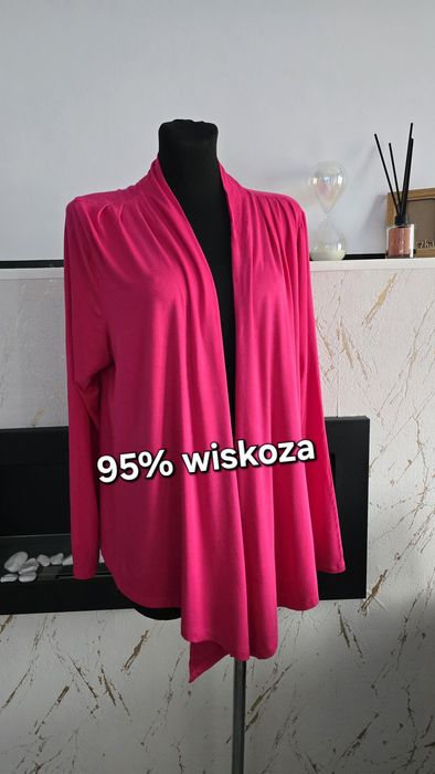 Piękna wiskoza narzutka kardigan duży rozmiar