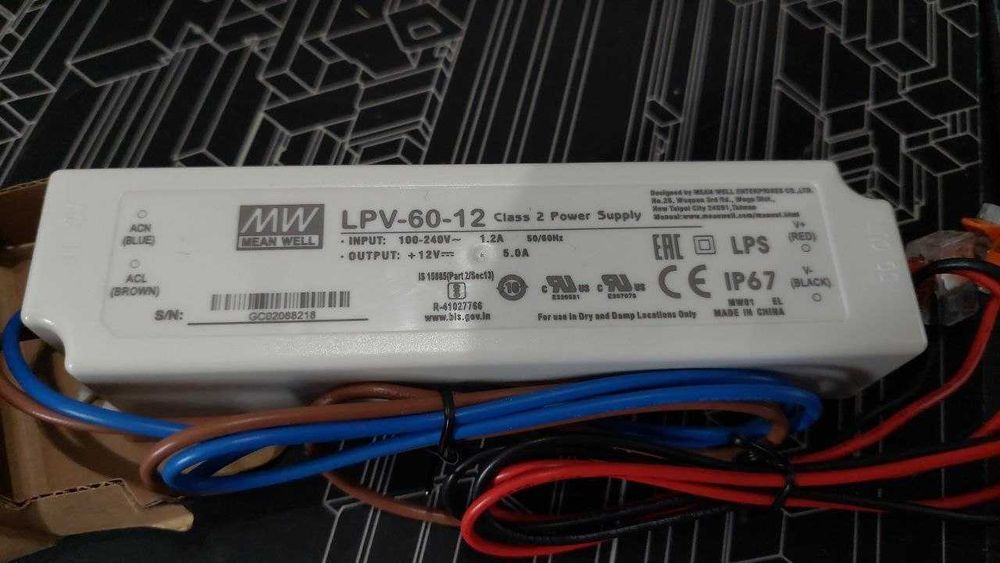 Fonte de alimentação/driver Mean Well 12V