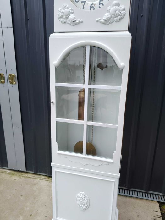 Zegar ludwik stojący biały po renowacji