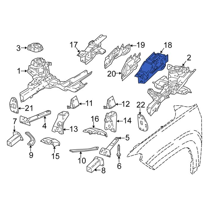 Полка крыла правая левая  Jeep Compass 2 17+ оригинал