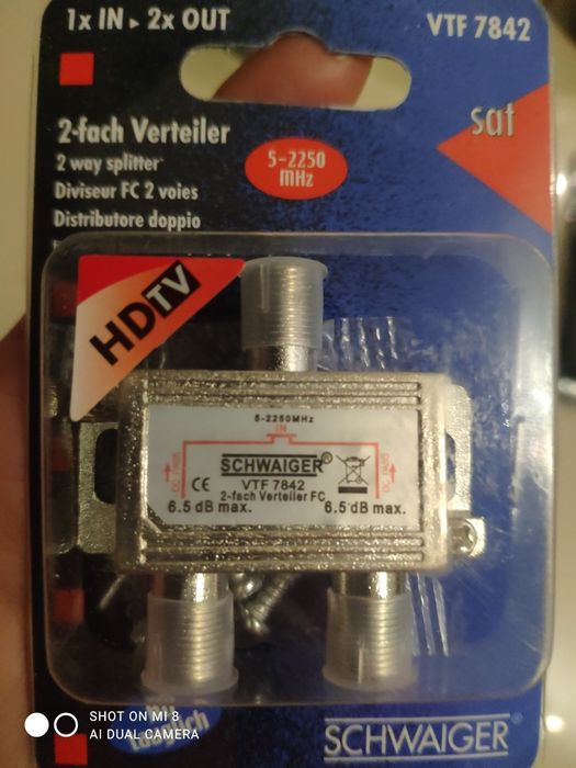 splitter na 2 tv sat SCHWAIGER niemieckie