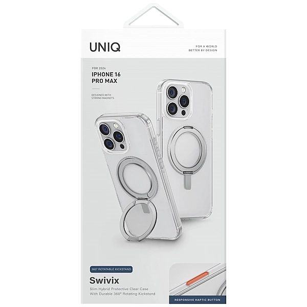 Etui UNIQ Swivix 360 Rotating Kickstand na iPhone 16 Pro Max - przezro