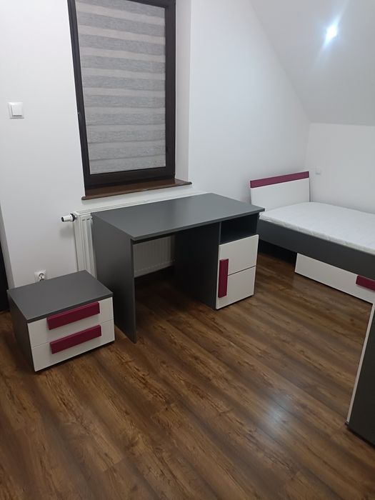 Zestaw mebli forte libelle do pokoju dziewczęcego młodzieżowe szaro-fi