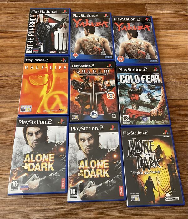 Sony PS2: Yakuza, Punisher, Half-Life, Quake, Hod of War, Darkwatch.