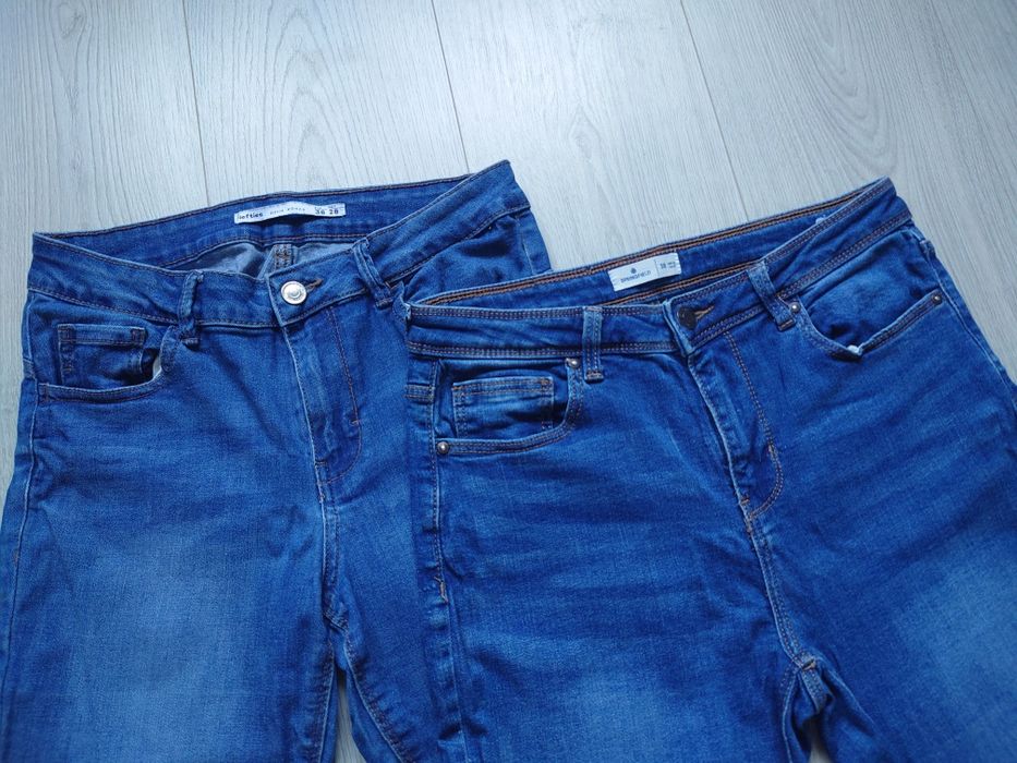 Zestaw 2 par niebieskich jeansów damskich M 38 rurki proste