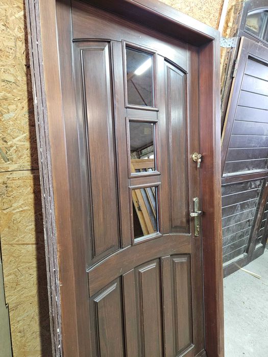 DRZWI Zewnętrzne Drewniane Sosnowe Wejściowe 100x203cm