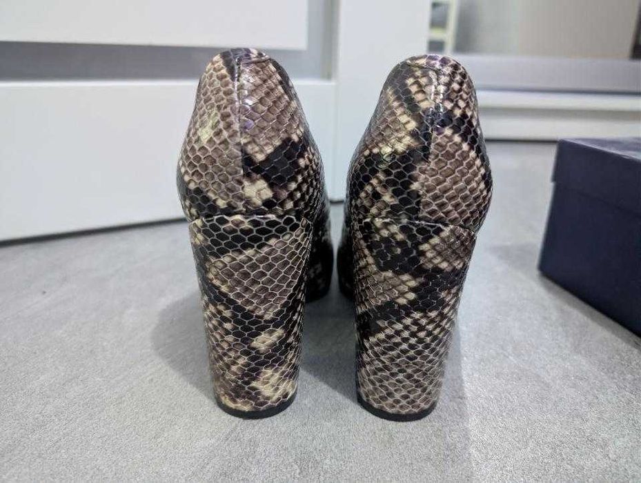 Туфли кожаные, под змеиную кожу