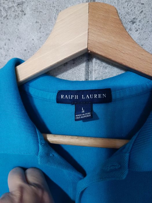 Koszulka polo damska Ralph Lauren niebieska bawelniana