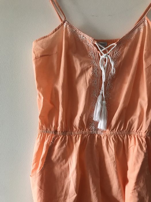 Macacão calções laranja pastel MO