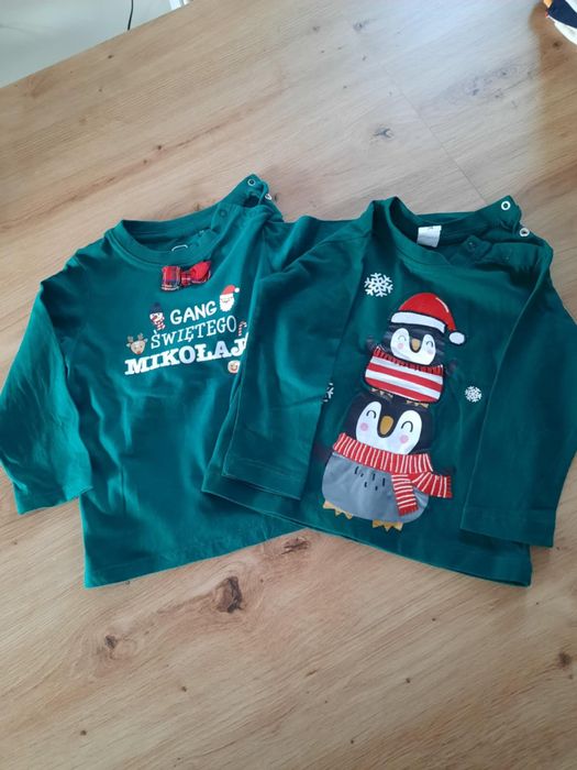 Bluzeczki świąteczne 74- 2 szt