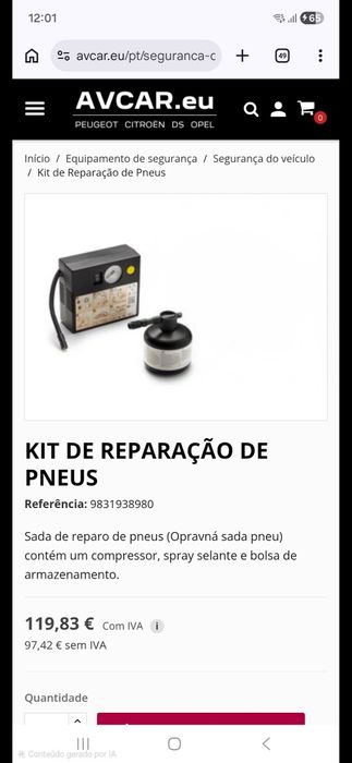 Kit reparação pneus+Kit triângulo+Oferta