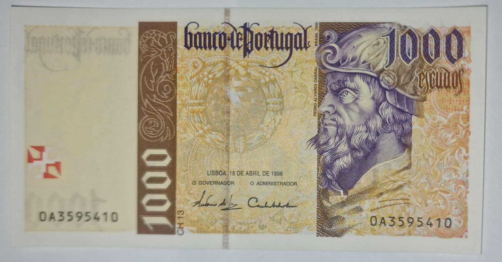 Lote 5 notas de Escudos – 1964 a 1996 – Banco de Portugal