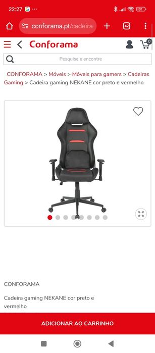 Cadeira  gaming nova