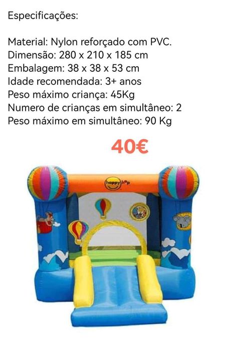 Aluguer insufláveis, trampolim, máquina de pipocas e de algodão doce