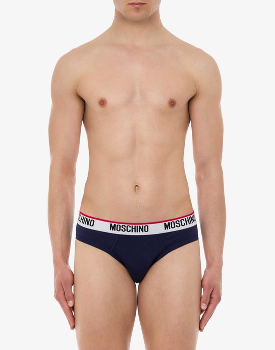MOSCHINO męskie slipy 2 PAK majtek w pudełku BLUE