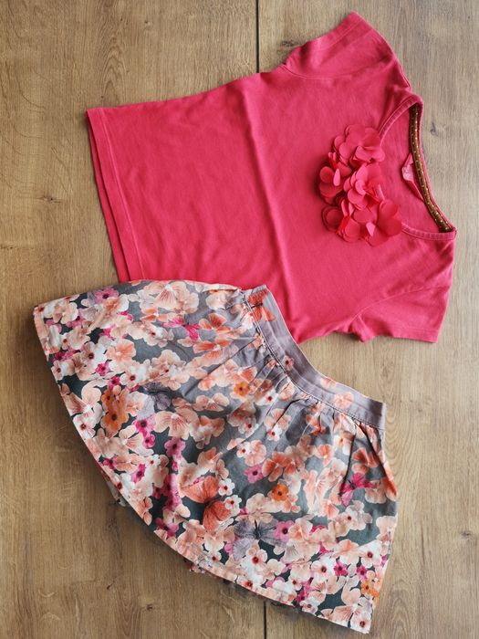 Matalan + NEXT komplet 2szt bluzeczka i spódniczka 3 lata