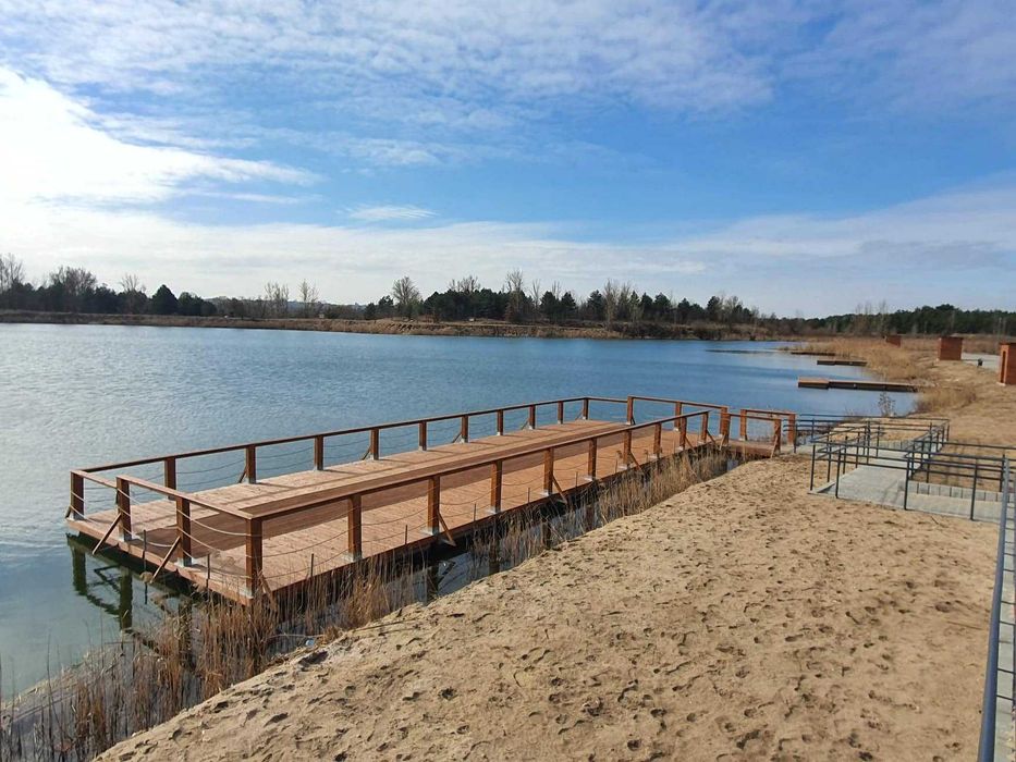 Pomost Pomosty Pływający Pływające Domek Działka nad jeziorem