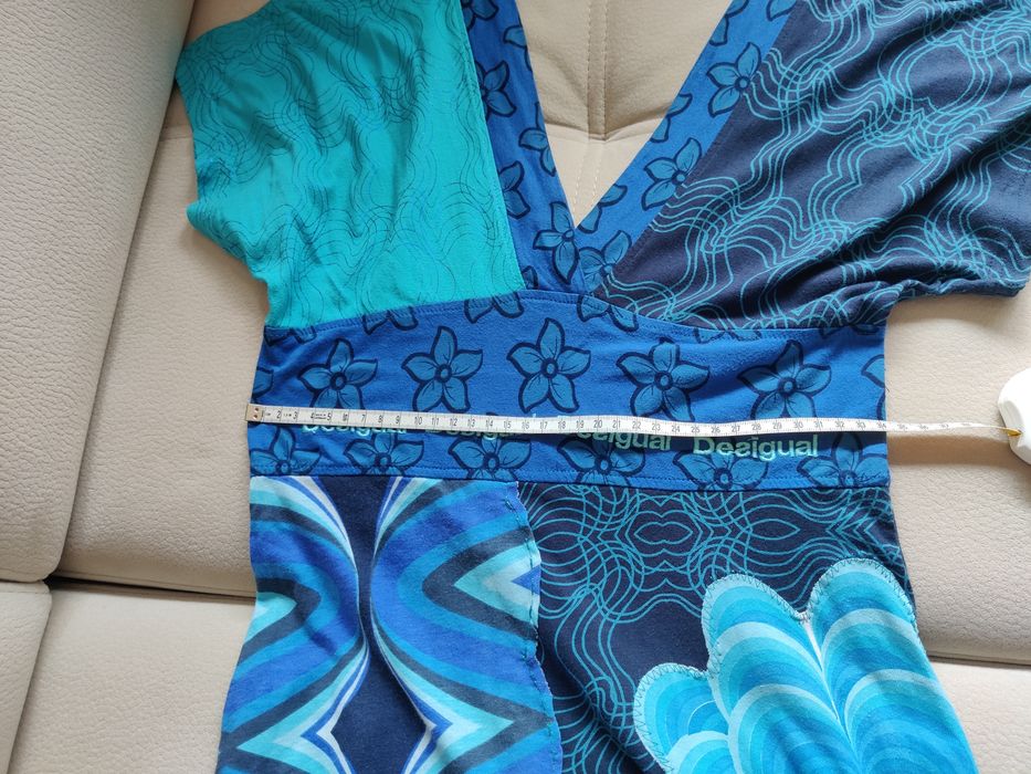 Vestido azul, turquesa, Verão, Desigual, S