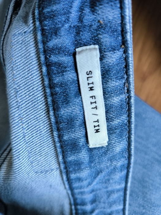 Jack & Jones jeansy męskie 30/34 slim fit niebieskie przecierane