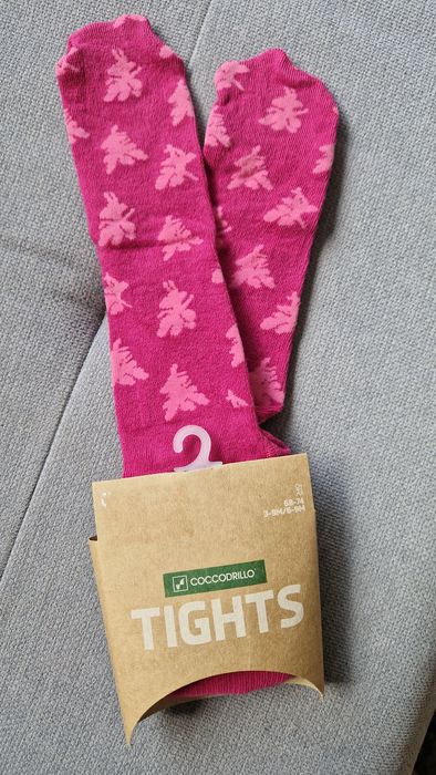 Rajstopy różowe Dziewczęce 68-74 3-9 miesięcy Nowe Coccodrillo