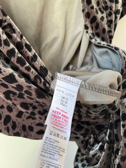 Kombinezon welurowy wieczorowy S-M panterka kopertowy, lato, old money