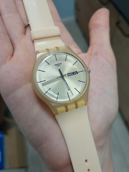 Zegarek swatch new gent nude beżowy