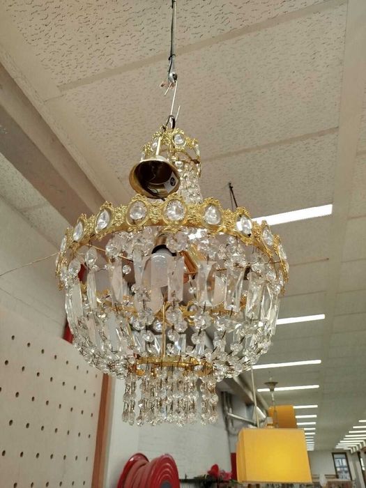 Żyrandol kryształowy 2 sztuki mały i duży 897890