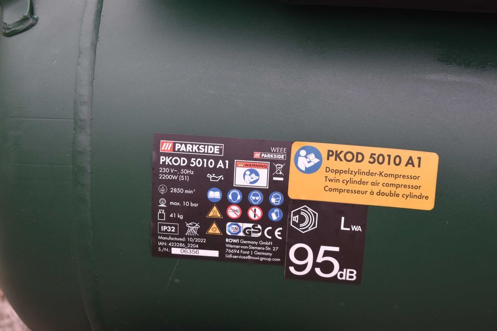 PARKSIDE Kompresor Dwutłokowy Sprężarka PKOD 5010 A1