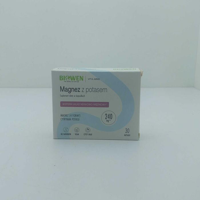 Biowen Magnez z potasem suplement diety w kapsułkach 240mg 30 kapsułek