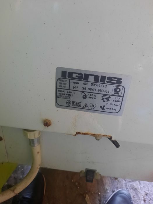 Pralka IGNIS AWF 505-1/IG, uszkodzona,  na części.