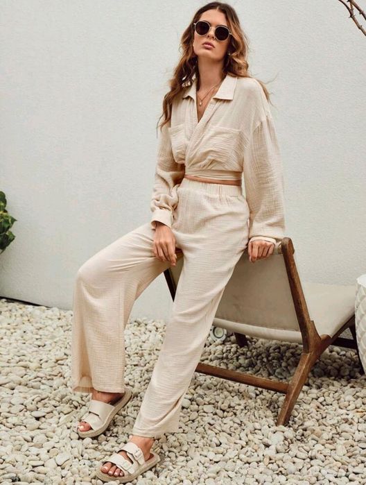 Komplet muślinowy damski r. 42 XL