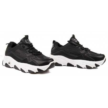 Sportowe sneakersy na grubej podeszwie czarne r 40