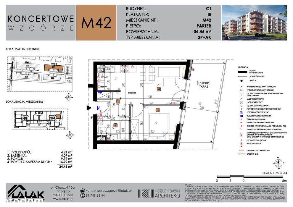 2-pokojowe mieszkanie 34m2 + taras Bez Prowizji