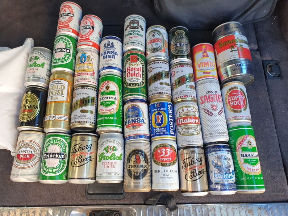 Latas antigas de cerveja
