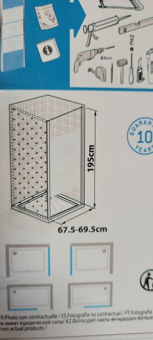 Painel duche fico com porta de correr