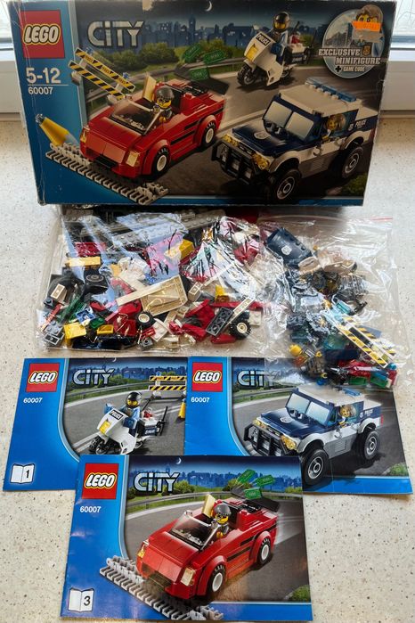 LEGO CITY 6007 policja motor kpl figurki instrukcja pudełko