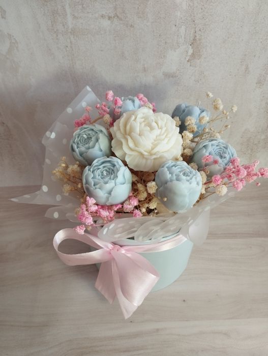 Свічки з таємним написом,букети з свічок, бокс подарунковий, кашпо