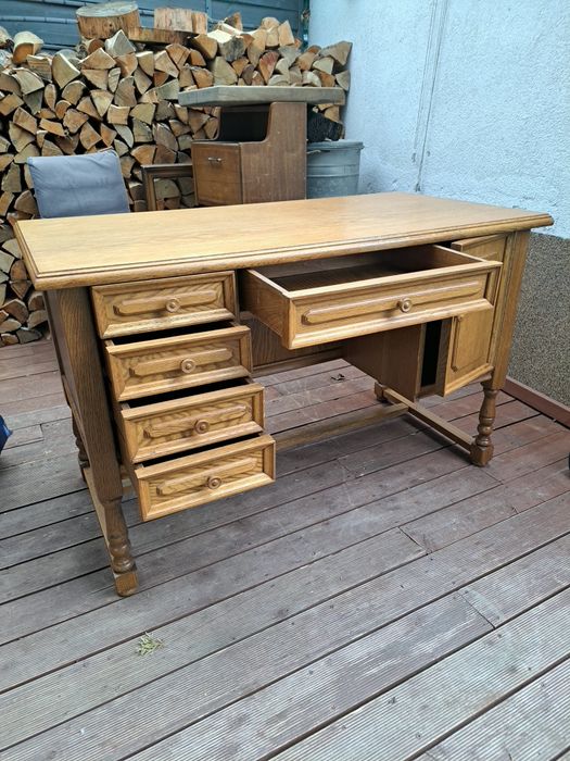 Solidne biurko dębowe gabinet  124/65/78