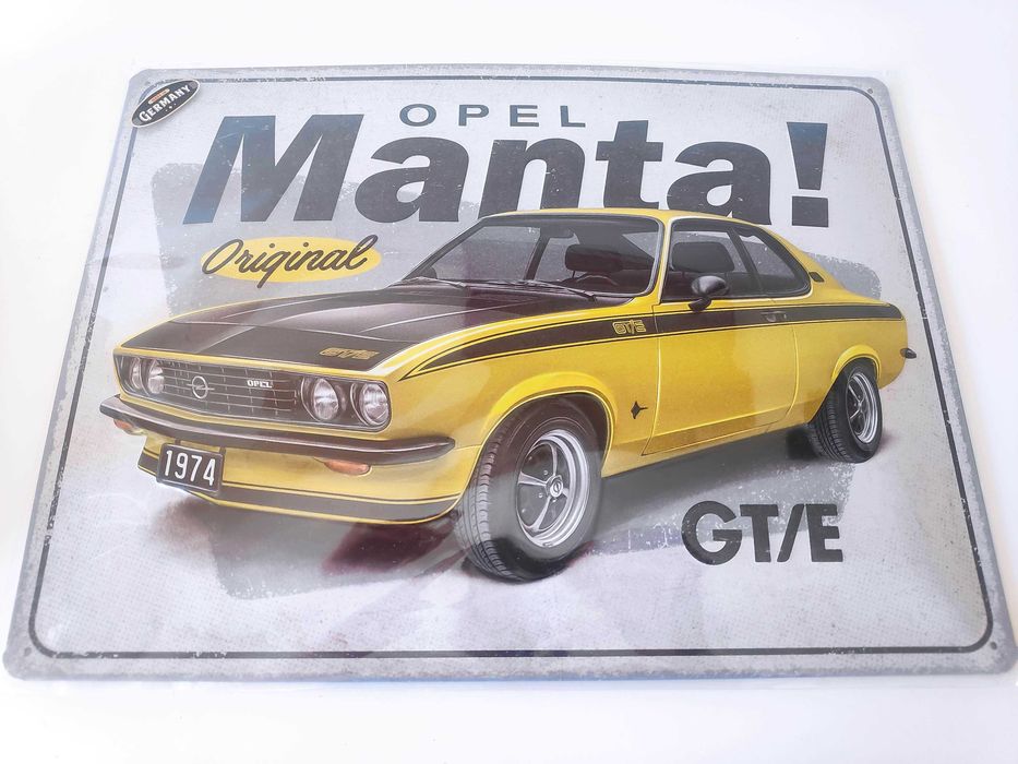 placa/chapa decorativa opel manta gt/e de 1974