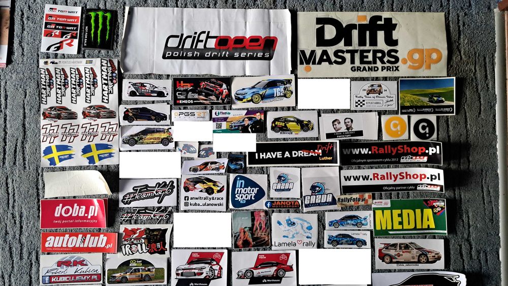 Naklejki rajdowe driftingowe rajdy rally drift WRC ERC RSMP DO DMGP