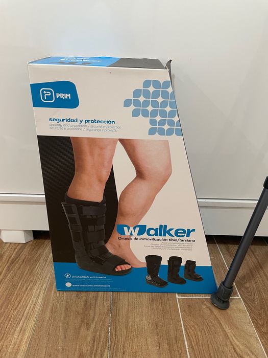 Bota Imobilizadora Walker Prim e Muletas Canadianas