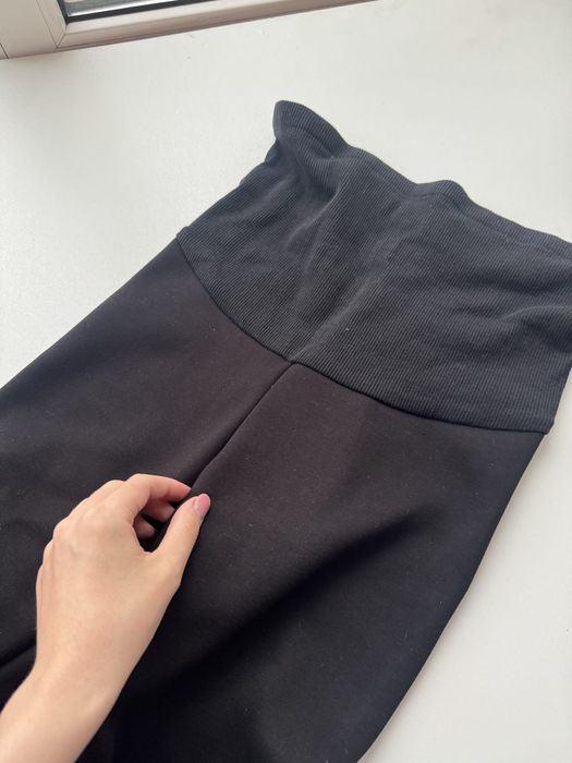 Зимні чорні теплі лосіни для вагітних на махрі 44 розмір