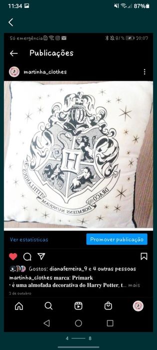 Almofada, LED, Carteira de Harry Potter