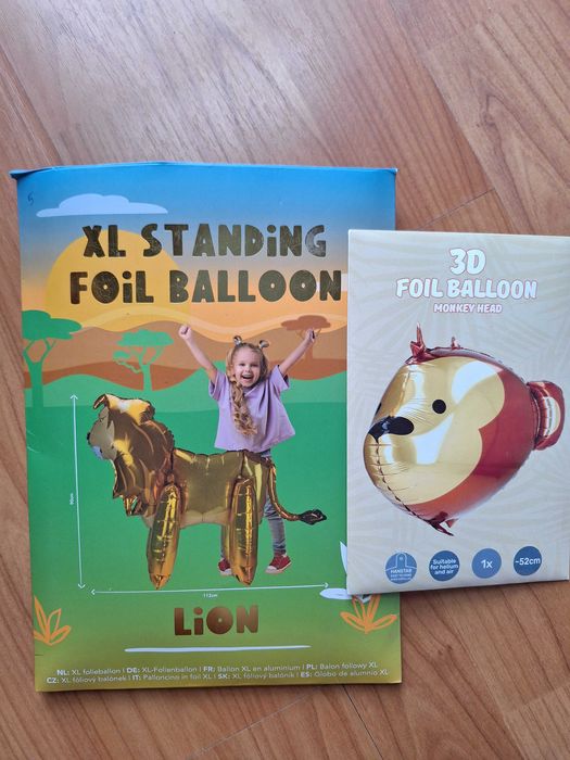 Balony lew i małpka na hel