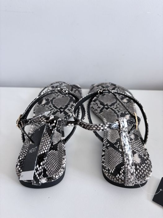 Next Sandały Snake Print Wężowy Wzór Płaskie Lato Rozmiar 38