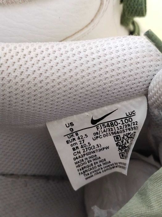 Кросівки чоловічі nike court vision білі шкіряні 42,5 устілка 27см