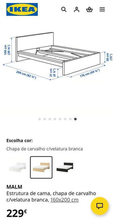 Cama MALM Ikea 160cm