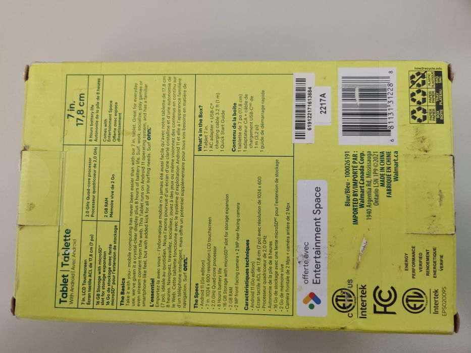 Планшет onn 7 tablet pc
