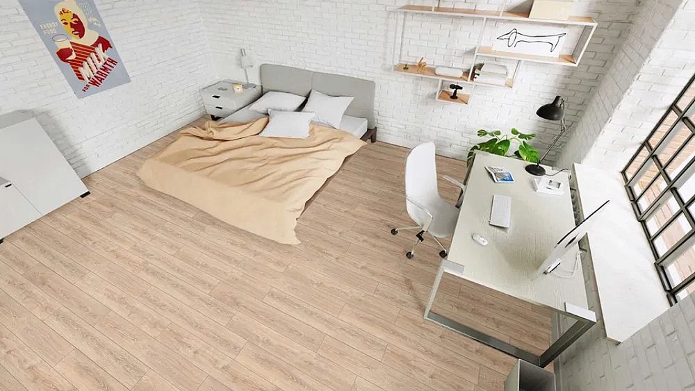 Panele podłogowe Outlet SWISS KRONO Dąb Bielony D2987 AC4/8 mm