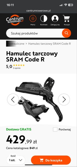 hamulec tarczowy sram Code R